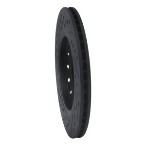 Audi A8 Brake Rotor (1) - Rear Right - R1 Concepts - Drilled & Slotted - Black - `04-`10
